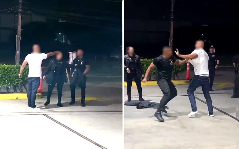 Vídeo: Vídeo: seguranças trocam socos e chutes em posto de gasolina