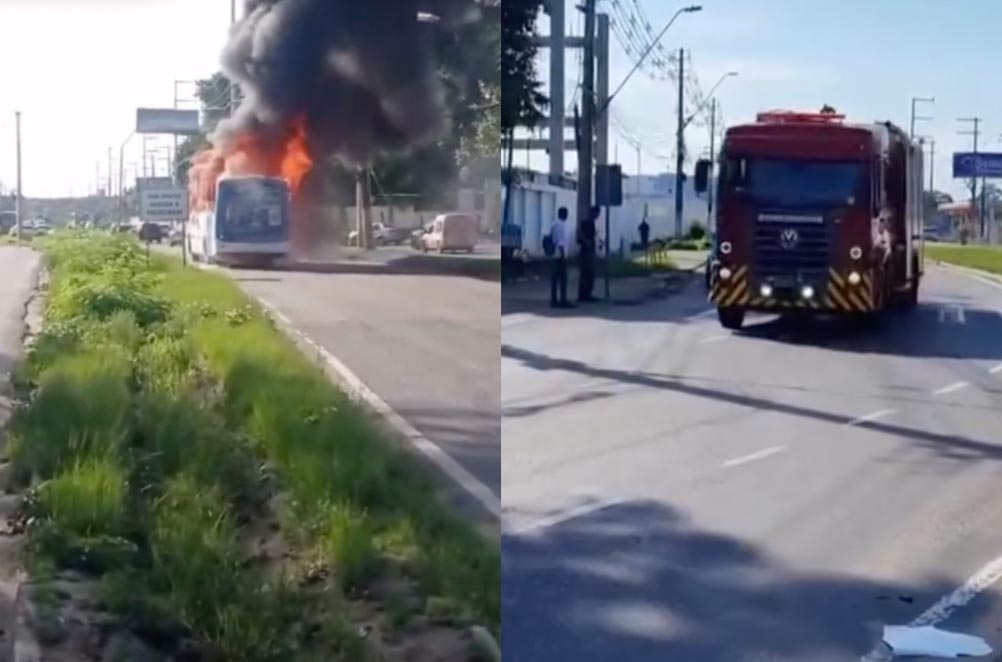 Vídeo: Ônibus da linha 059 é destruído ao pegar fogo em Manaus