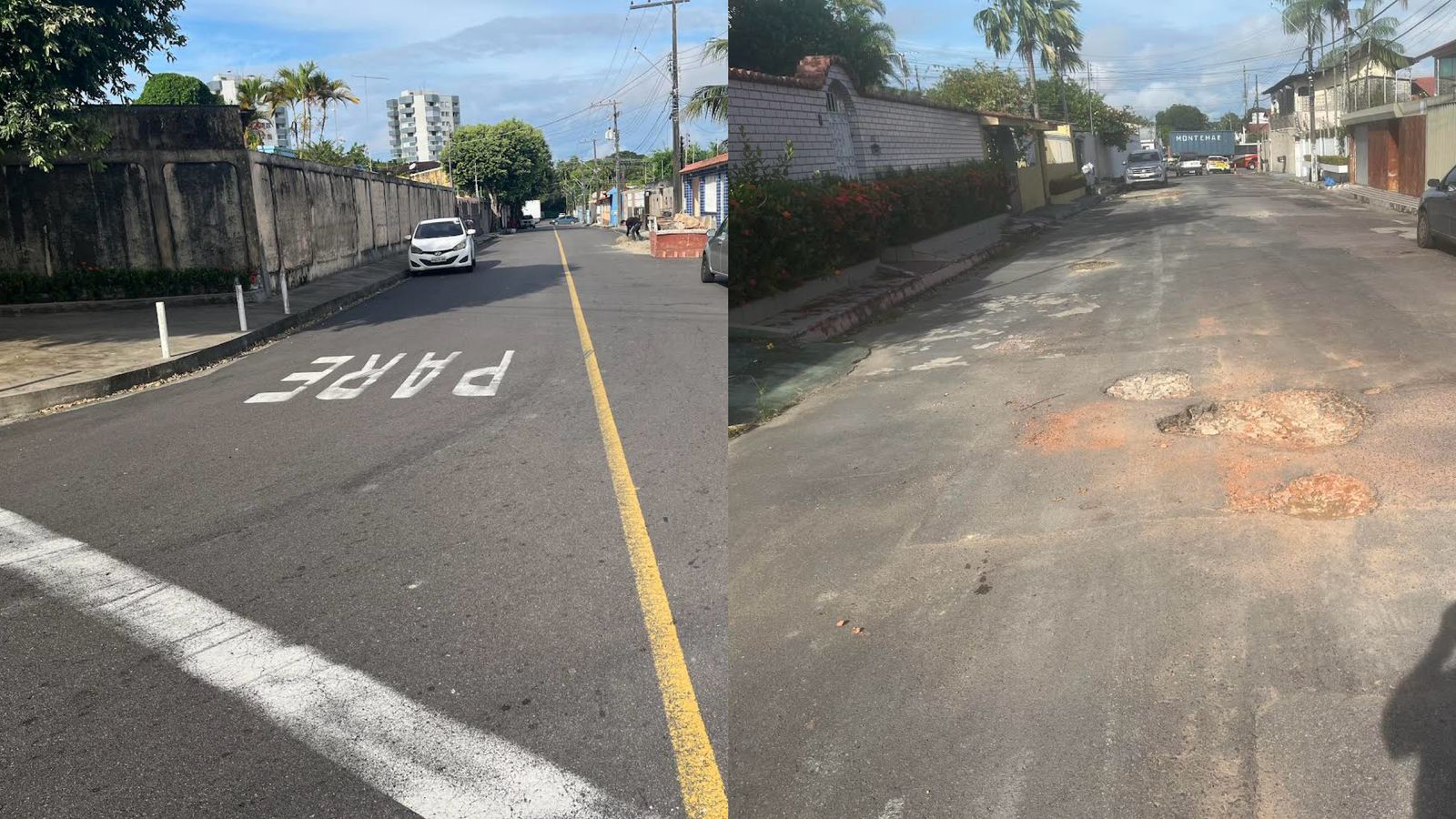 Dito & Feito: VEJA O CONTRASTE – Qual o critério utilizado pela Prefeitura de Manaus para asfaltar uma rua e deixar a outra esburacada?