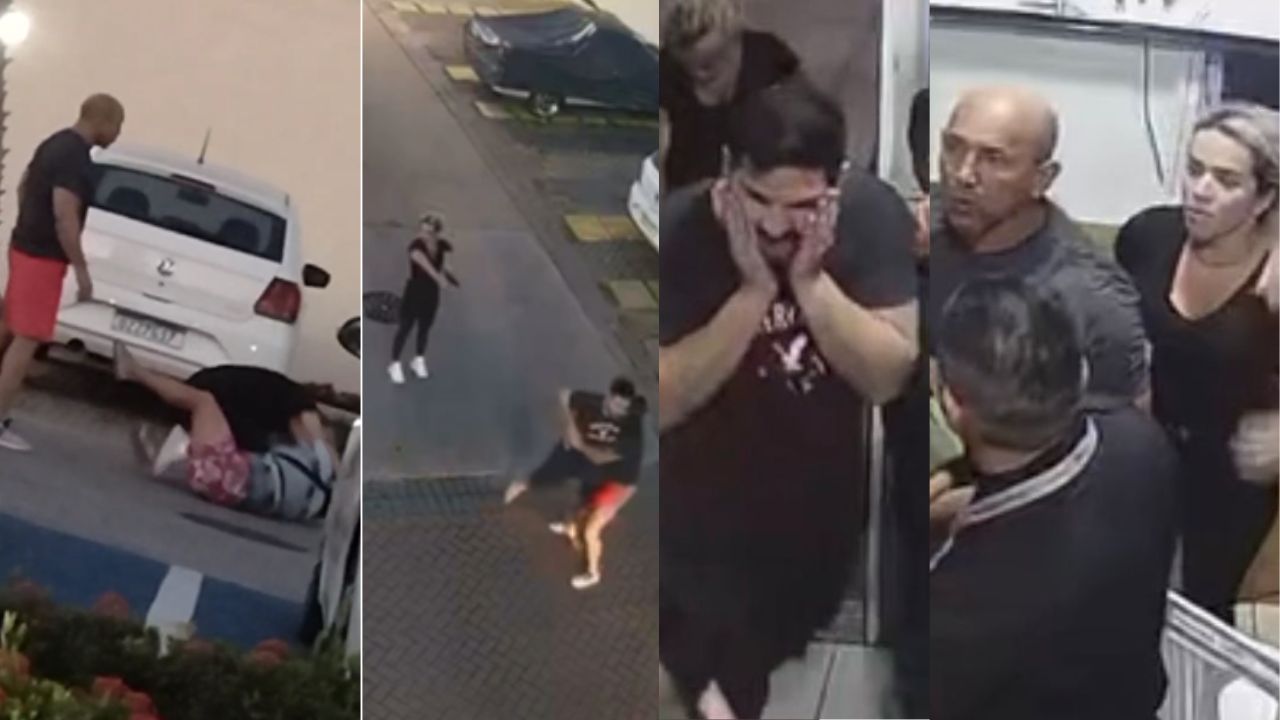 Vídeo mostra mulher de policial civil atirando em homem durante briga em condomínio na Ponta Negra