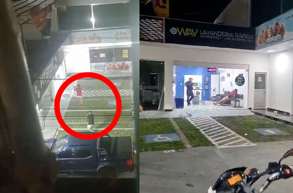 Vídeo: Tiroteio em lavanderia deixa morto e ferido em Manaus