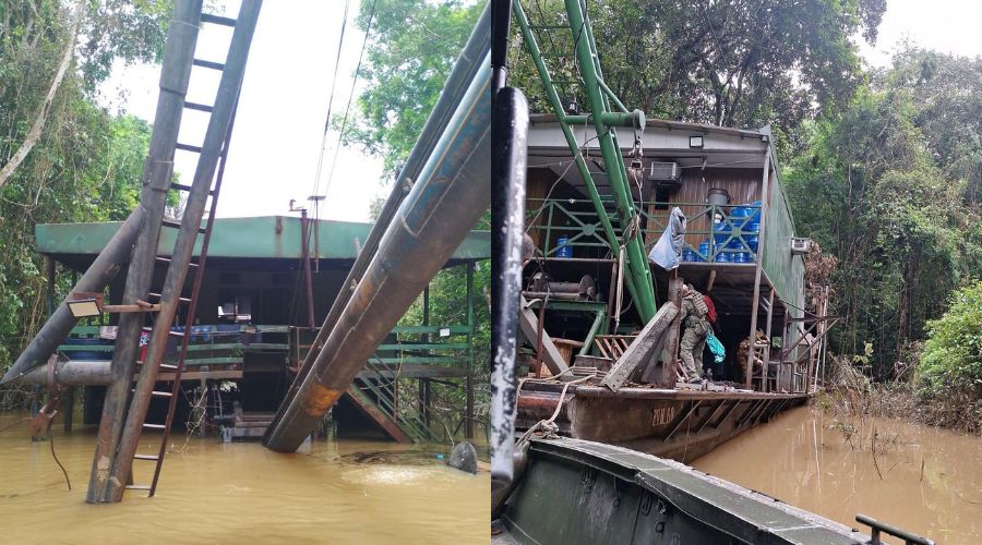 Vídeo: Exército destrói 16 dragas de garimpo escondidas na floresta amazônica