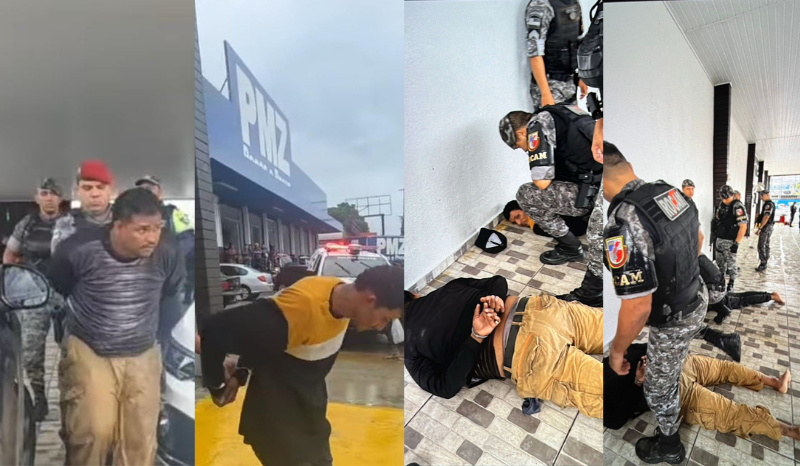 Vídeos: Assaltantes invadem concessionária em Manaus, fazem reféns e trocam tiros com a PM