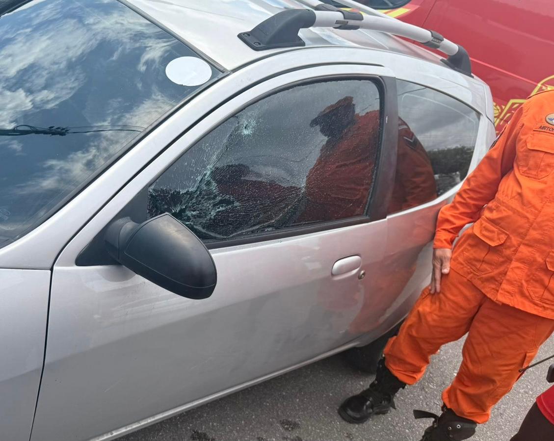 Bombeiros resgatam criança presa dentro de veículo no bairro Adrianópolis
