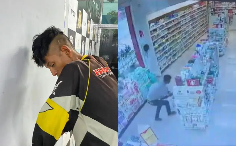 Vídeo: homem é preso em flagrante ao tentar furtar drogaria na Av. Djalma Batista
