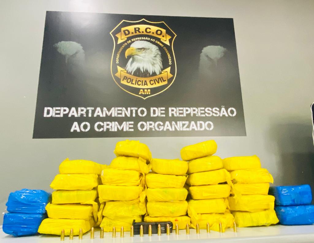 Dupla é presa com 60 quilos de cocaína de alta pureza no Rio Amazonas