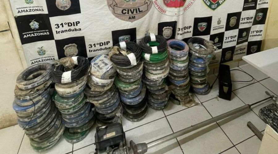 Vídeo: Mandante de roubo de 1,5 tonelada de cabos elétricos é preso em Iranduba