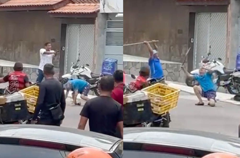 Vídeo: Homem tenta matar idoso com enxada no bairro São Jorge