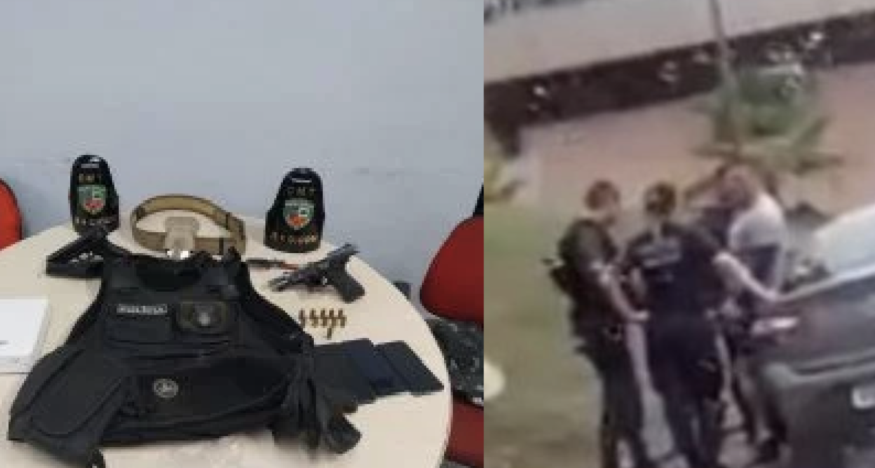 Vídeo: PMs e guarda municipal são presos após assalto