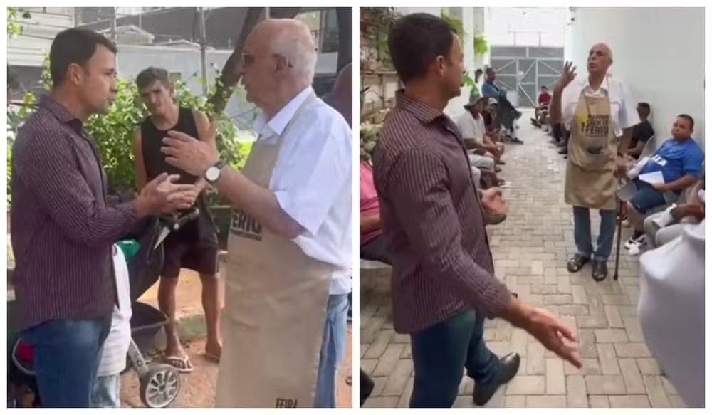 Vídeo: vice de Nunes e padre Júlio Lancelotti batem boca em frente a moradores de rua