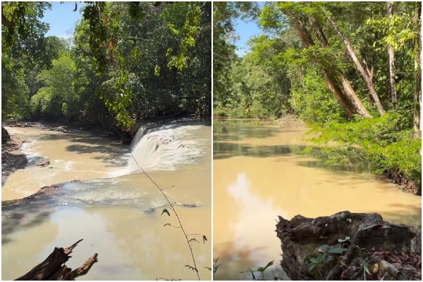 Água do Rio Urubu fica escura e Cachoeira Natal é fechada para banho