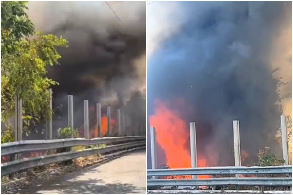 Vídeo: incêndio atinge área de vegetação próxima ao Porto do São Raimundo