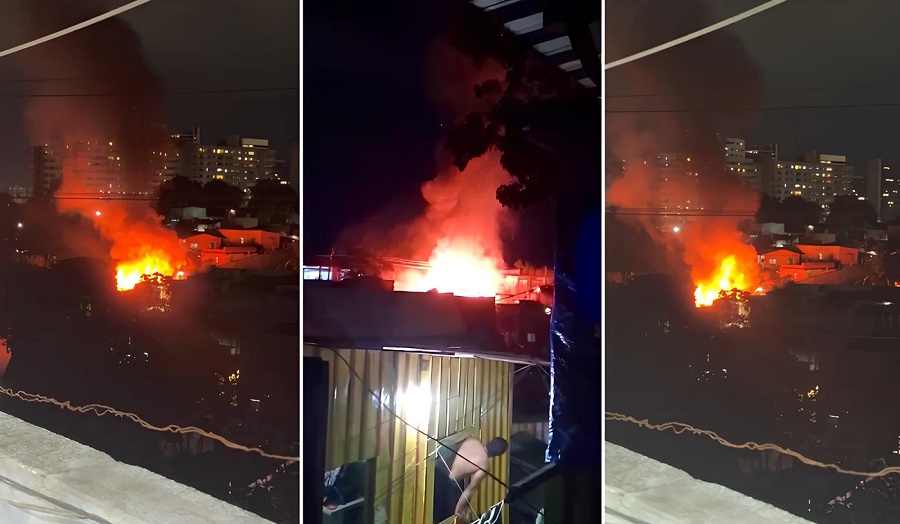 Vídeos: incêndio destrói casas no bairro São Jorge