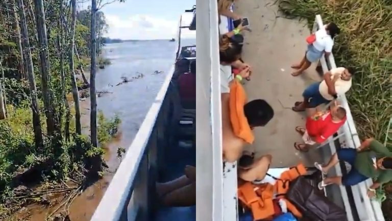 Vídeo: barco quase naufraga após ficar sem combustível no AM