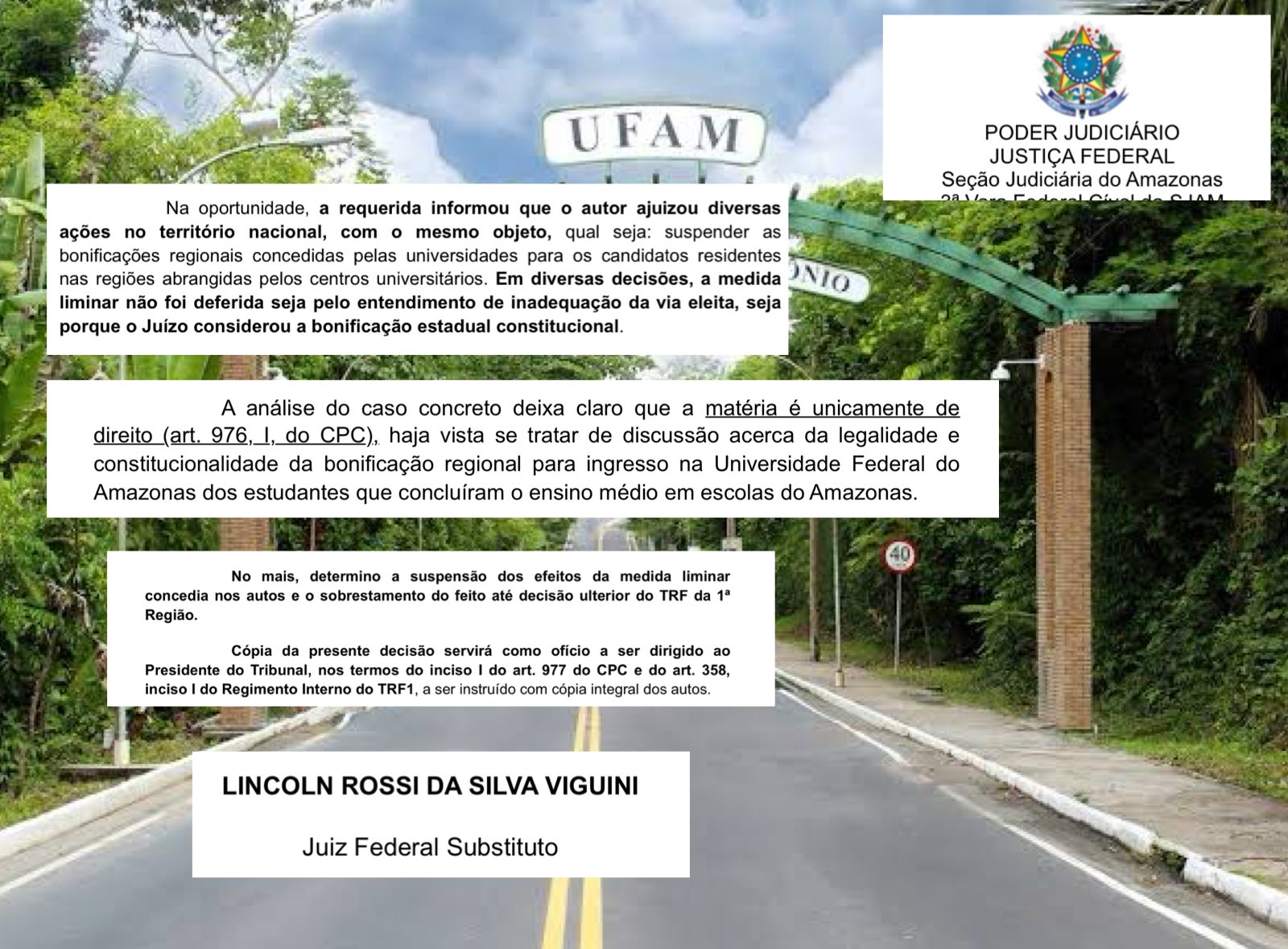 Justiça suspende liminar que havia travado matrículas na Ufam