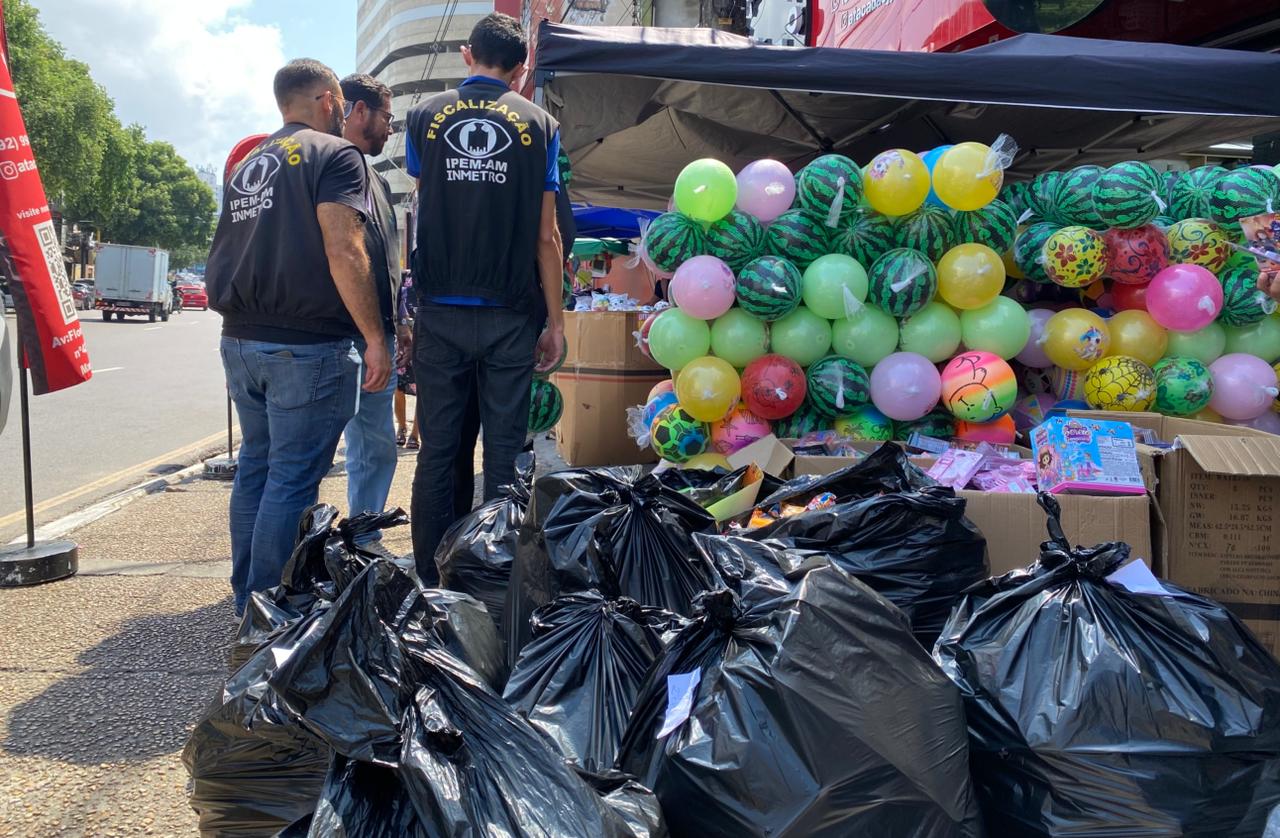 Em fiscalização, Ipem-AM apreende mais de três mil brinquedos irregulares