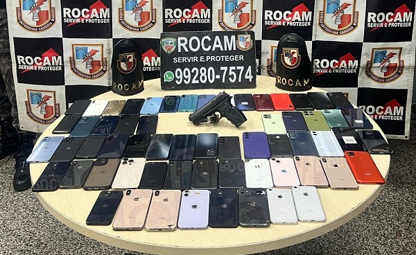 Polícia prende trio suspeito de arrastões e recupera 62 celulares roubados