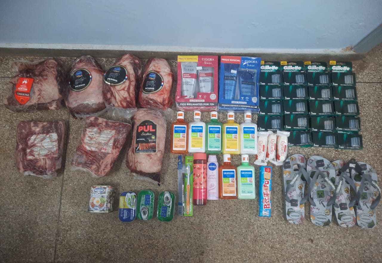 Homem é preso após furtar sete pacotes de picanha e outros produtos avaliados em R$ 2,5 mil