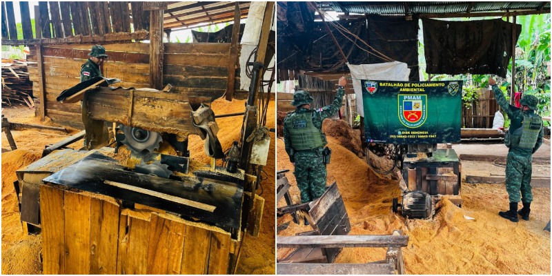 PMAM fecha duas serrarias clandestinas em Manacapuru