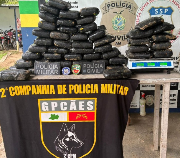 Polícia apreende 59 quilos de maconha avaliados em R$ 1,1 milhão no AM
