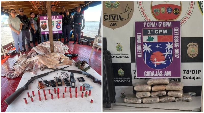 Forças de Segurança apreendem drogas, armas e mais de 358 quilos de pescado e carne de caça ilegal