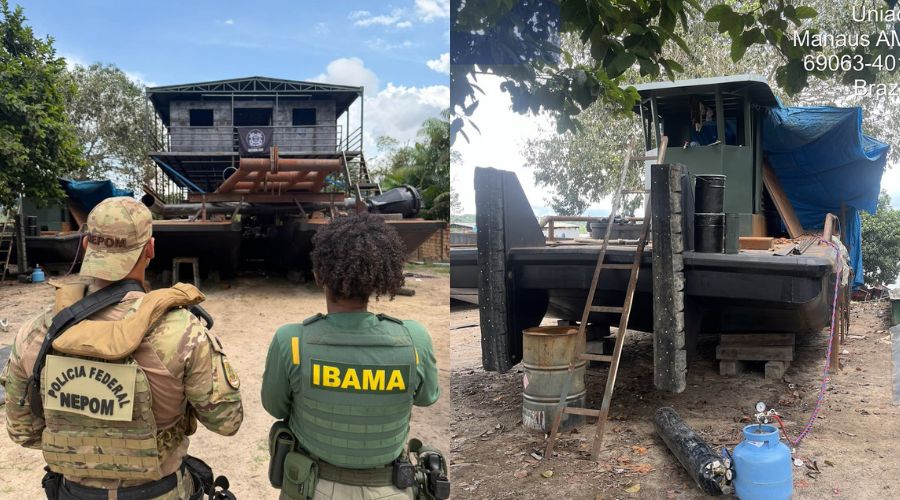 Operação flagra estaleiro em Manaus usado para apoio ao garimpo ilegal
