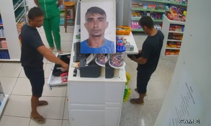 Vídeo: Ladrão esquece RG durante assalto em drogaria de Manacapuru