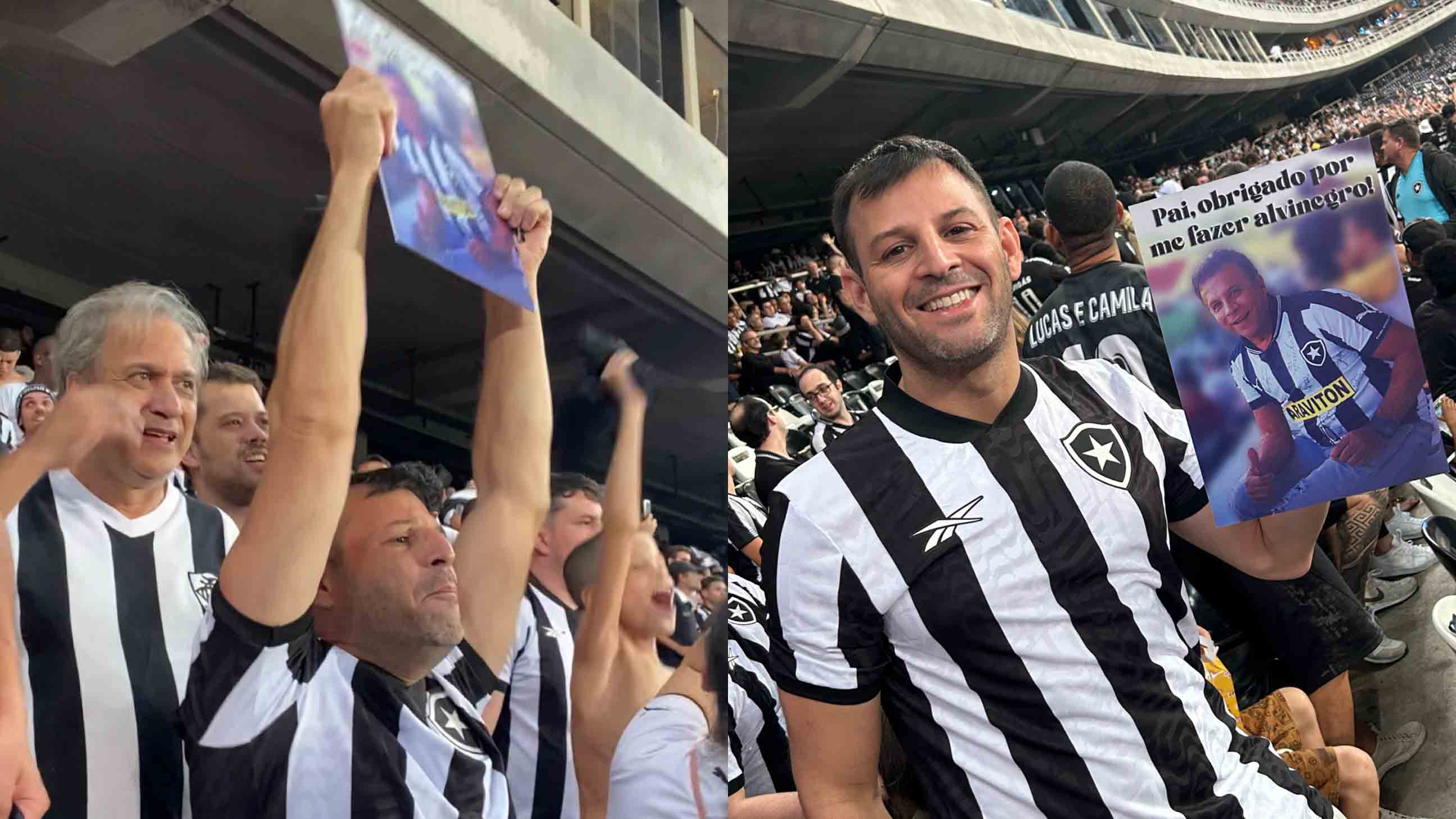 Rogerio Rayol faz homenagem ao pai em jogo do Botafogo no Rio de Janeiro