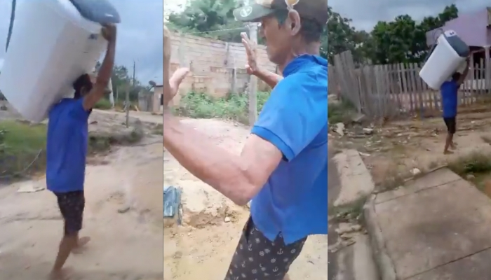 Vídeo: Suspeito tenta devolver máquina de lavar, mas acaba levando surra