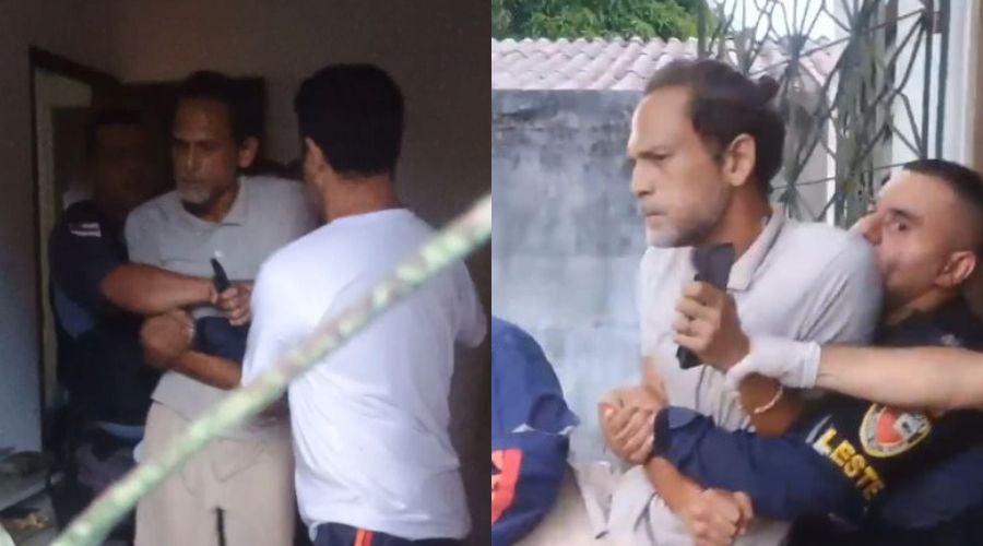 Imagem forte: Homem em surto psicótico ameaça matar mãe idosa em Manaus