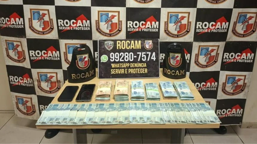 Rocam apreende R$ 70 mil e materiais de campanha em Manaus