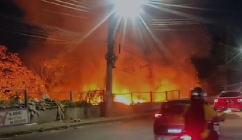 Vídeo: incêndio atinge área de mata no bairro Jorge Teixeira
