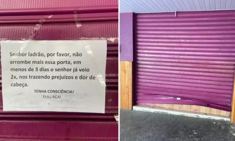 “Por favor”, pede comerciante a ladrão que já o roubou três vezes em uma semana