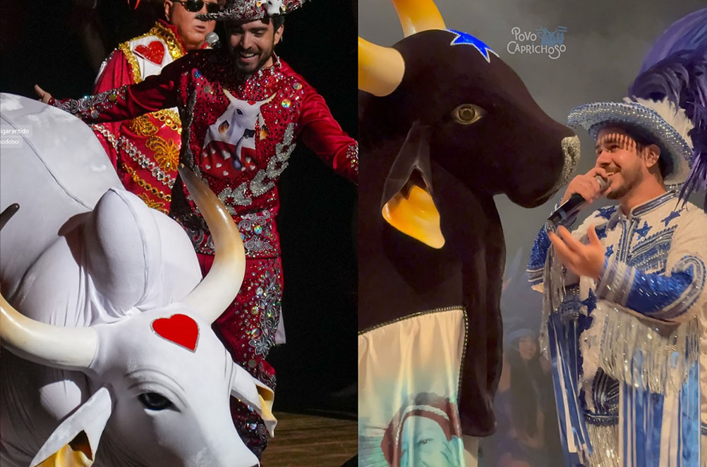 Amos de Garantido e Caprichoso adotam estilos diferentes no lançamento do Festival de Parintins 2025