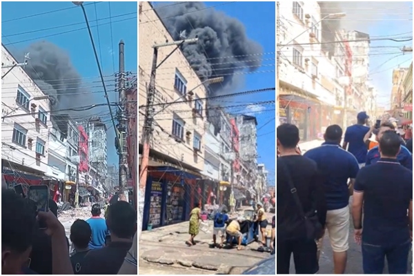Vídeo: loja pega fogo e deixa região do Centro de Manaus coberta por fumaça