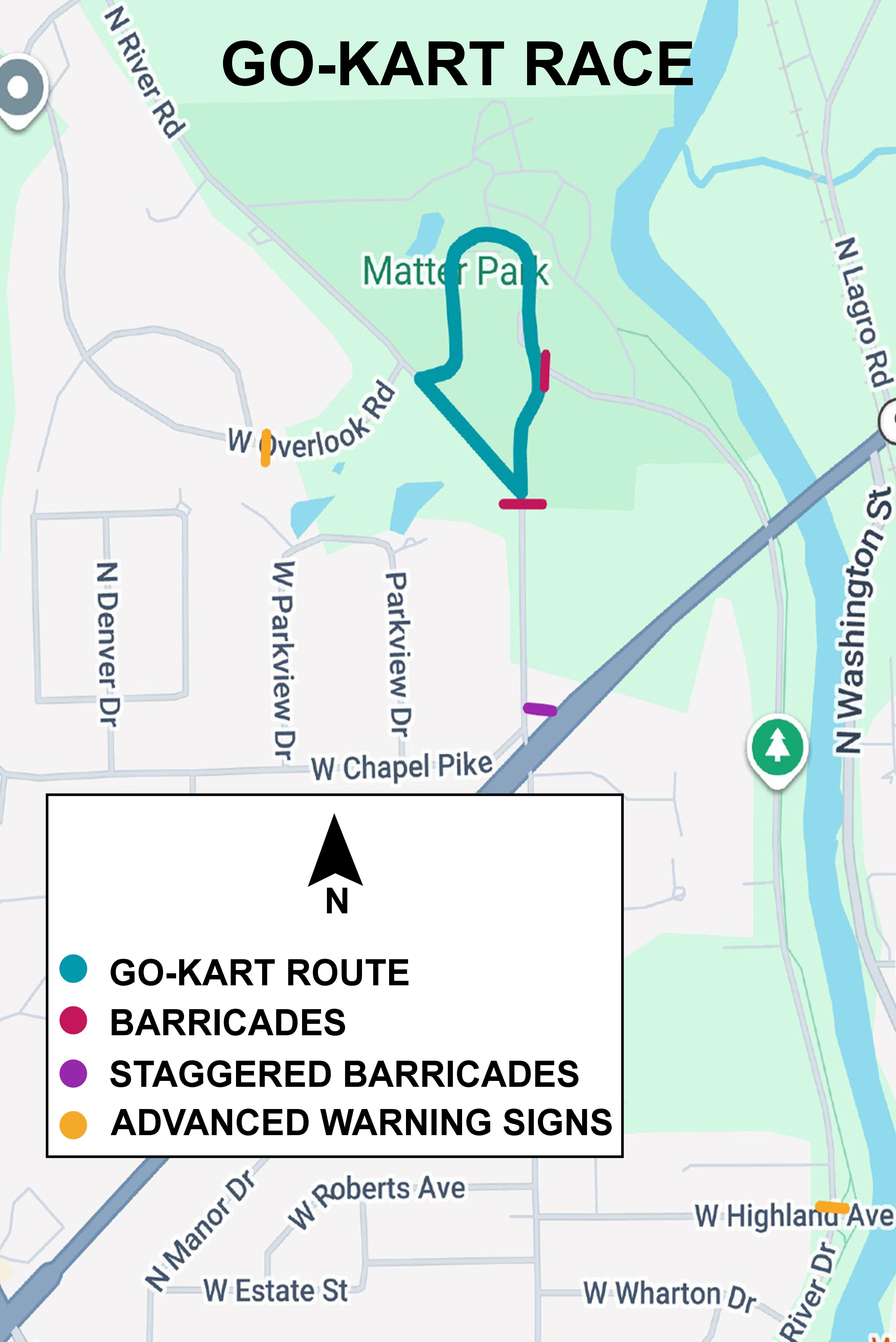 Go-Kart Race Map - Route & Closures