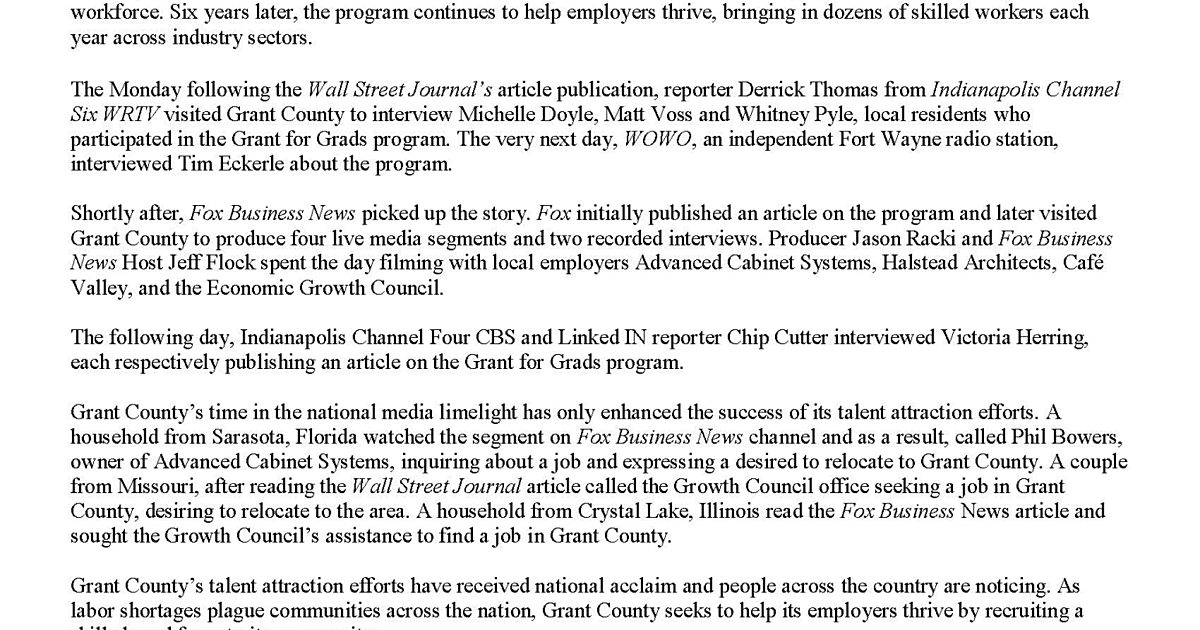 City of Marion, IN Grant County Receives National Media Attention for