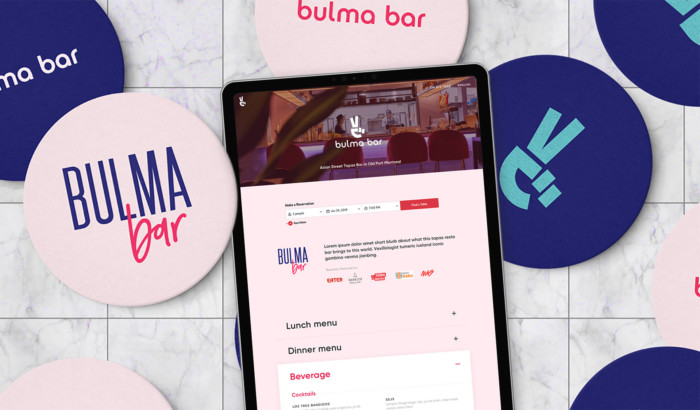 Hero bulmabar web design ipad restaurent site