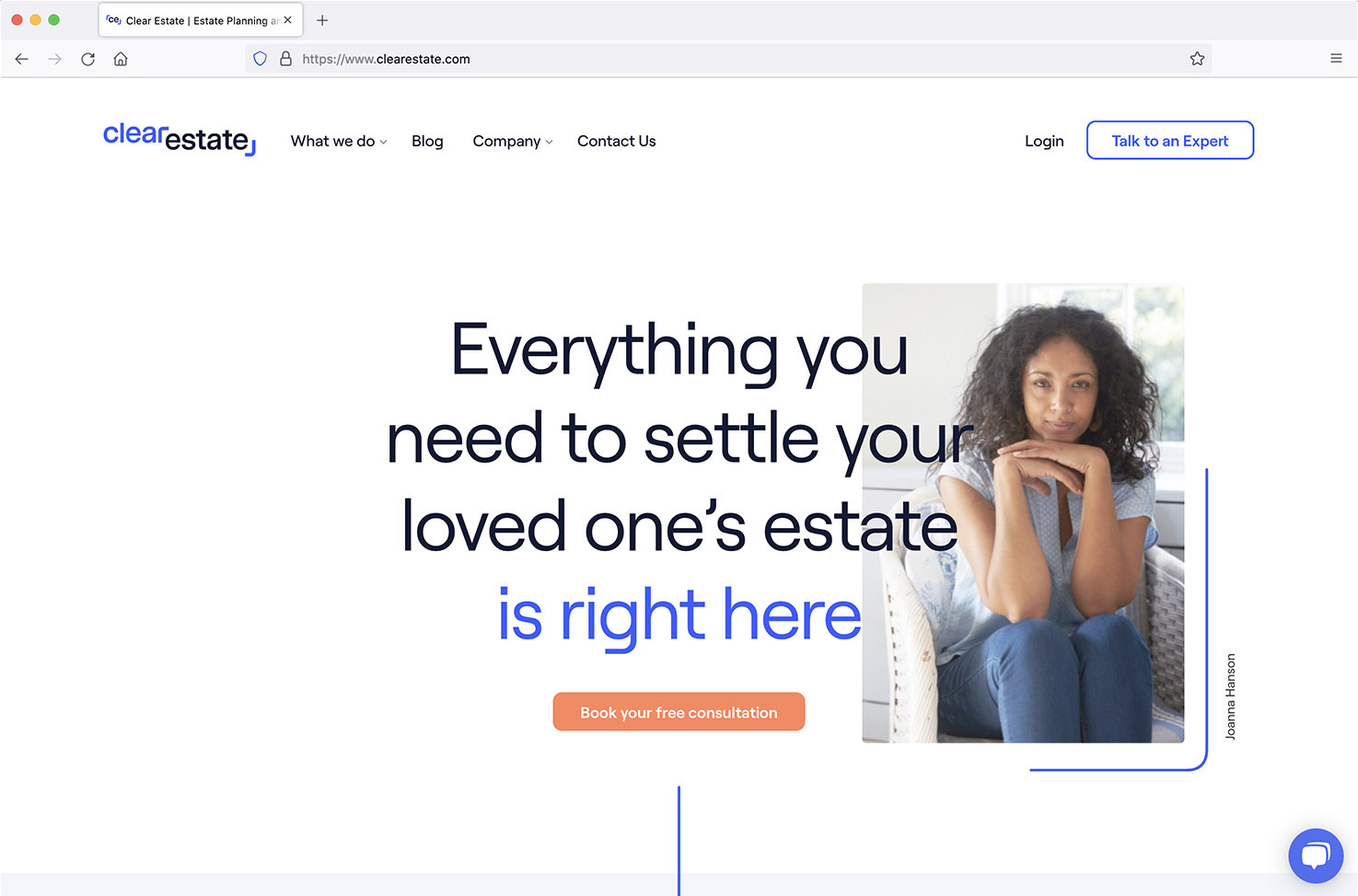 Clearestate website design screen 1