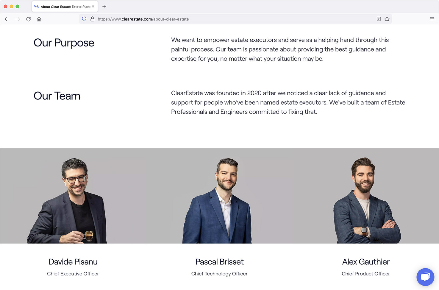 Clearestate website design screen 11