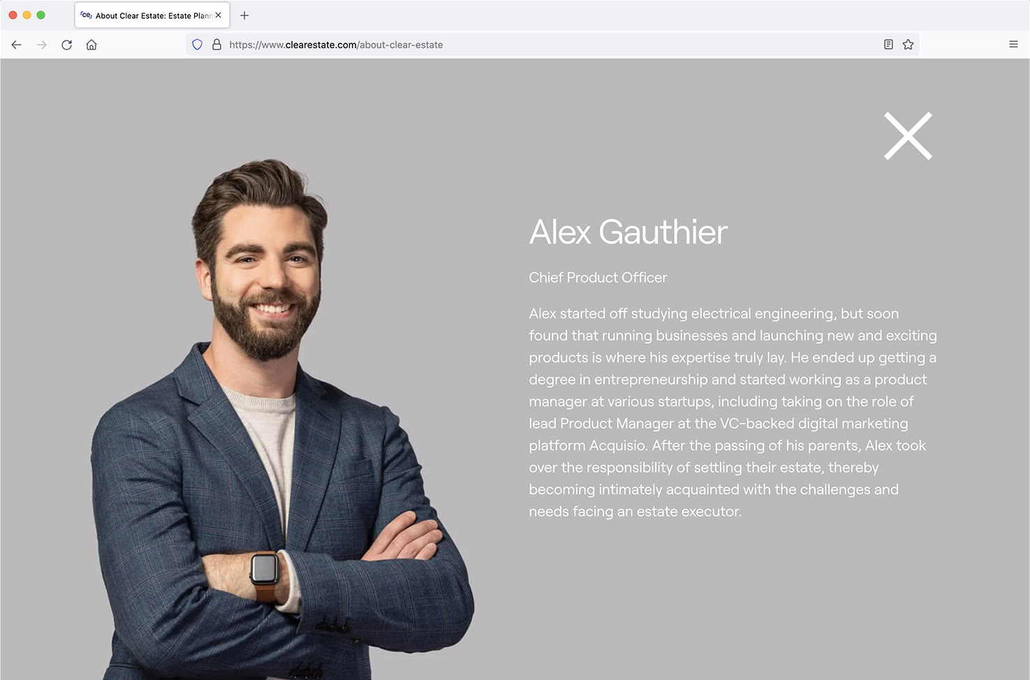 Clearestate website design screen 12