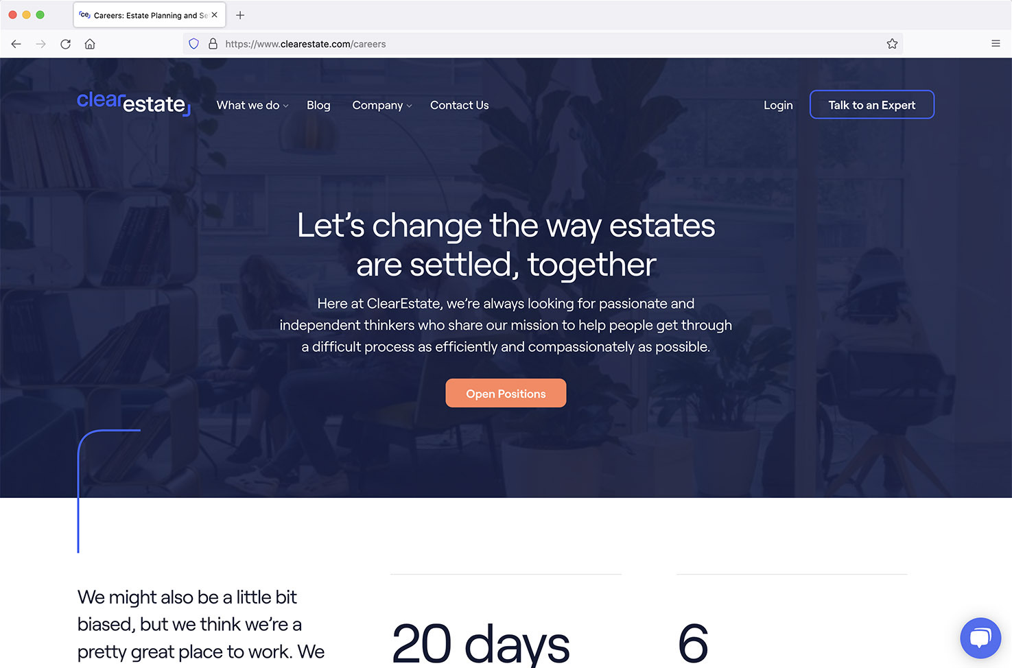 Clearestate website design screen 9