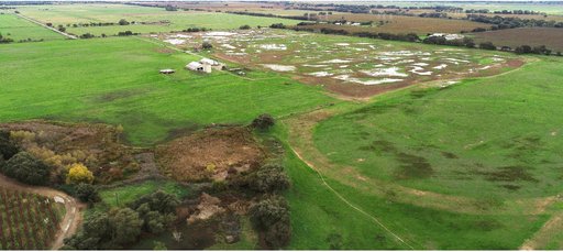 Aerial image of McDonald Ranch after construction of seasonal wetlands