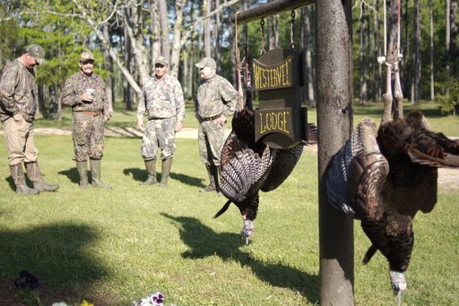 Hunters after turkey hunt at Westervelt Lodge