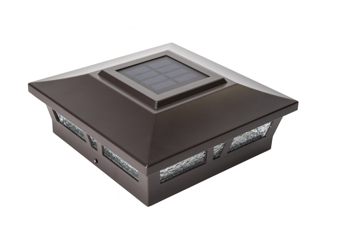Classy Caps Oxford Solar Post Cap Light 6x6 (Brown)