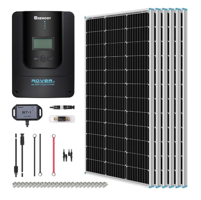 Renogy 600W 12V/24V Mono Solar Kit w/Rover 60A Charger Controller