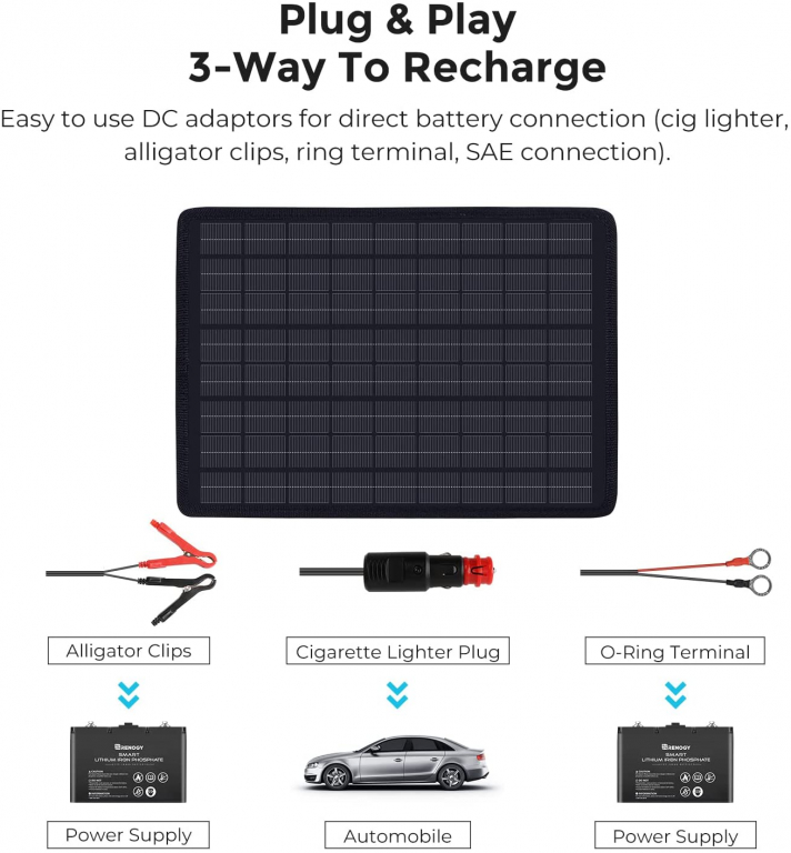 Renogy 10W Solar Battery Trickle Charger Maintainer
