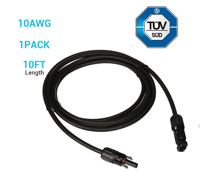 Renogy Solar Panel Extension Cable 10ft 10AWG (Single)