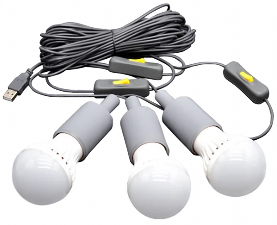Lion Energy 3 LED Bulb String Lights with 15' Cables
