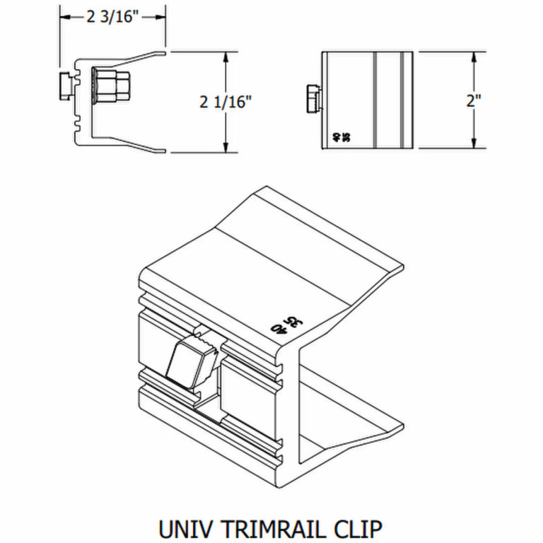 UNIRAC SFM Trimrail V2 Univ Clip W/HDW (Priced as each)